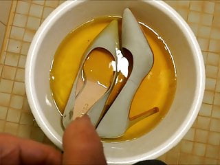 Pissing In Stiletto High Heels Many Times (Soaking In Piss) free video