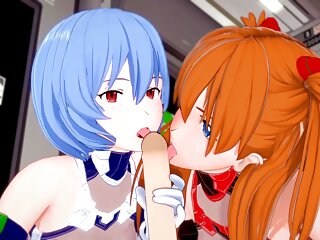 Asuka And Rei Give A Blojob In Pov: Neon Genesis Evangelion 3D Hentai Parody free video