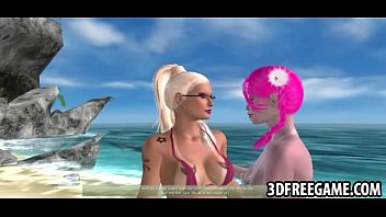 Two Sexy 3D Big Tit Beach Lesbians Are Fucking Eachother free video