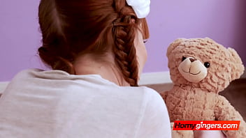 Redhead Talks About Her Day With Teddy Bear Before Being Fucked Hard free video